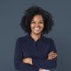 Confident African businesswoman smiling closeup portrait for jobs and career campaign